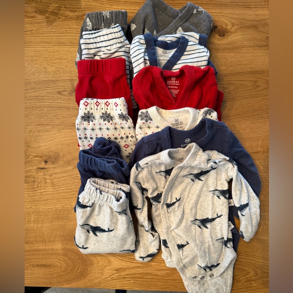 [like new] Honest Company Kimono Newborn Sets - Organic Cotton (set of 6)